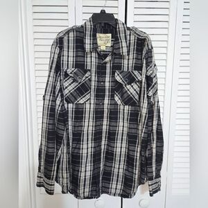 Gold Label Men's 2XL Plaid Button-Up Shirt